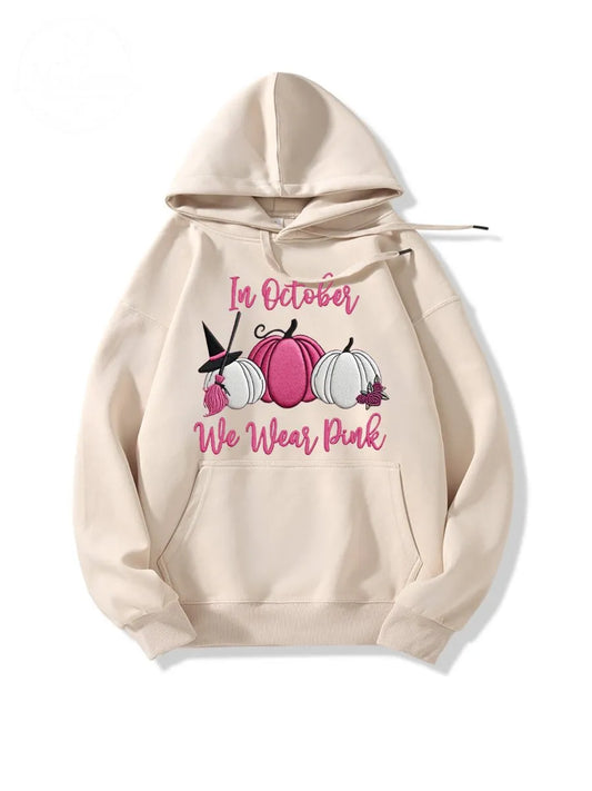 In October We Wear Pink  Pattern 100% 300g Cotton Classic Hoodie