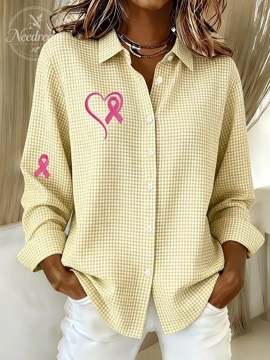 New Arrival🔥 Women's Casual Gingham Long Sleeve Button Down Shirt