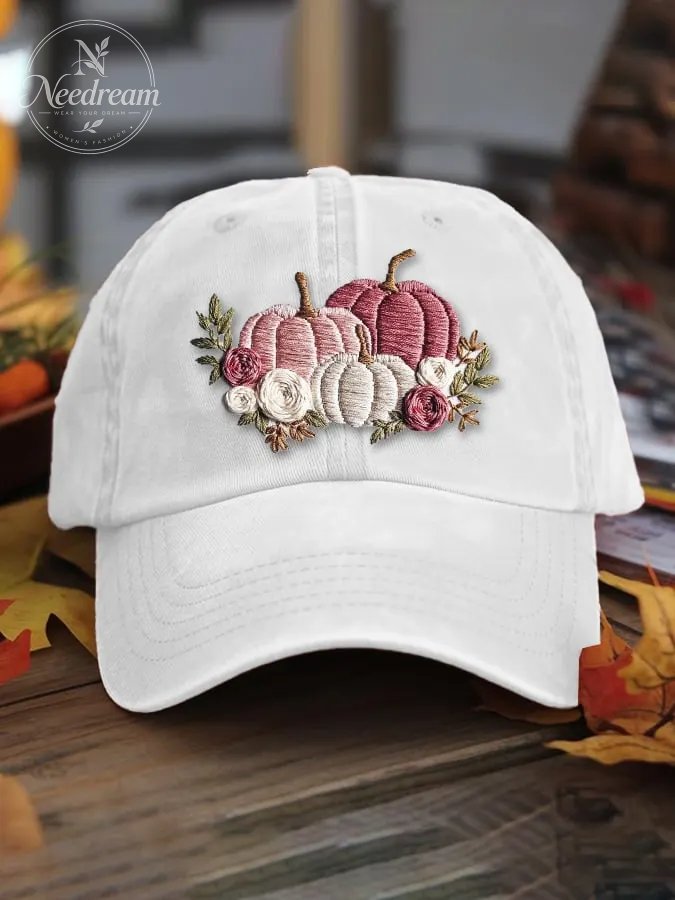Women's casual pink pumpkin hat