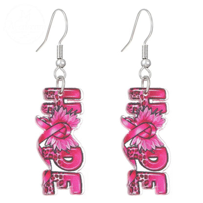 Pink Bow Ribbon Earrings