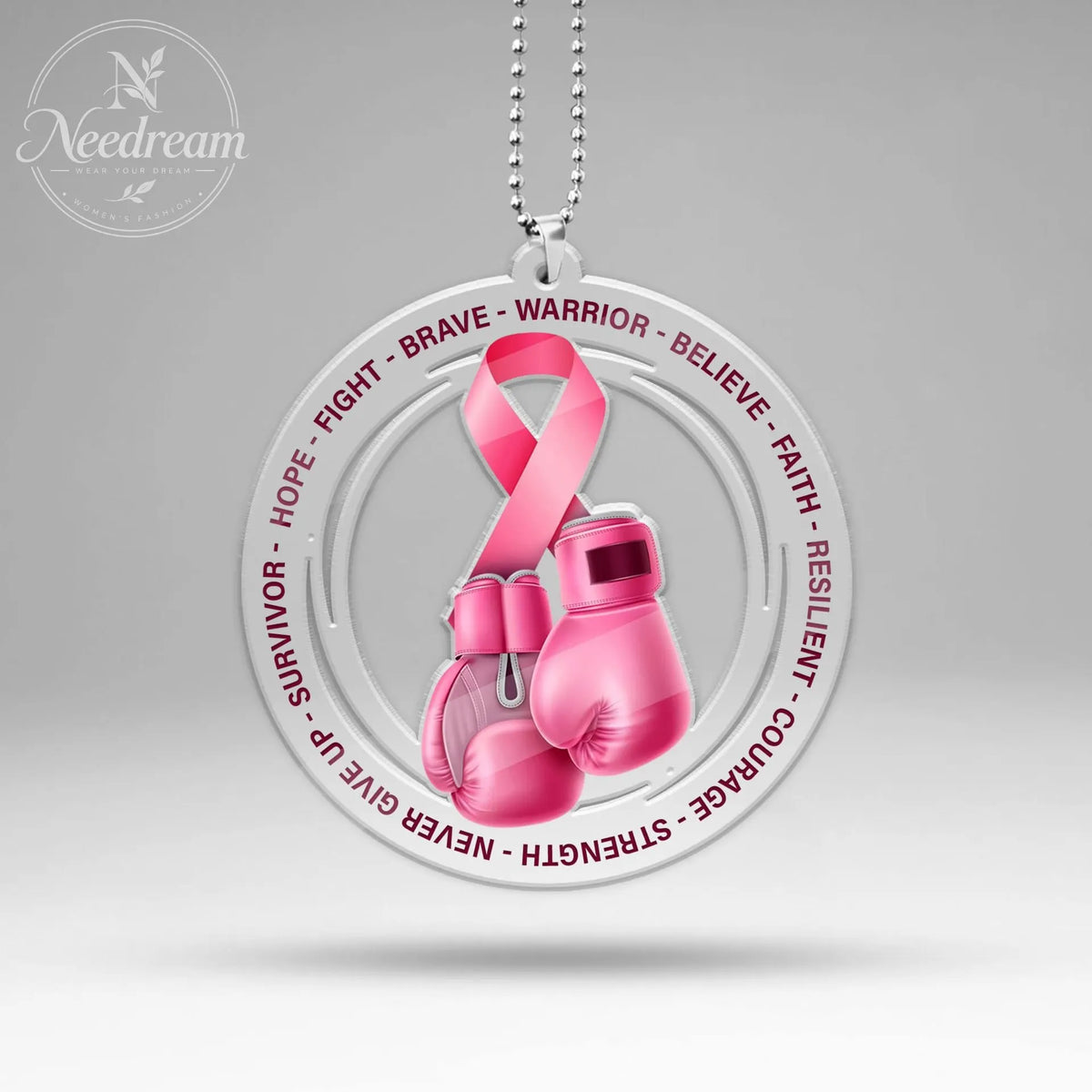 AIDS Promotion Commemorative Badge Pink Pendant