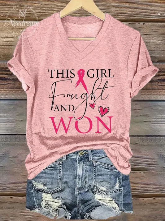 Women's This Girl Fought and Won Print T-Shirt