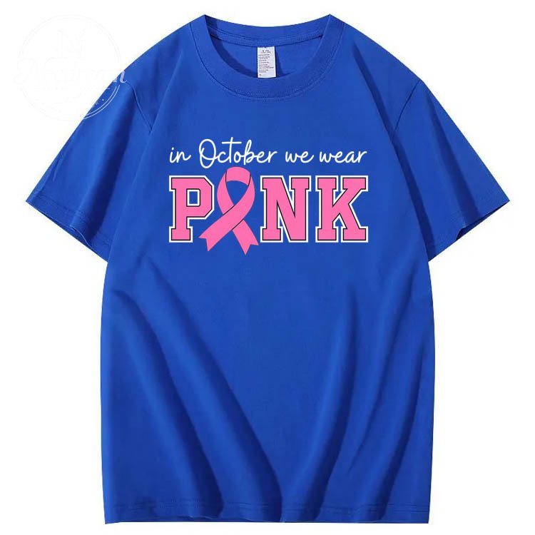 In October We Wear Pink Pattern100% Cotton T-Shirt