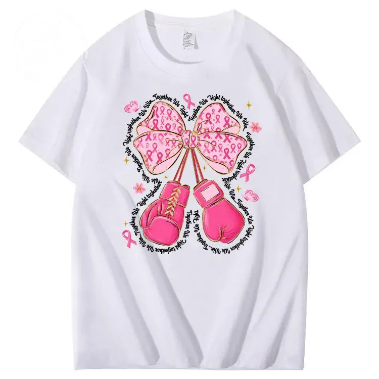 In October Breast Cancer Pattern100% Cotton T-Shirt
