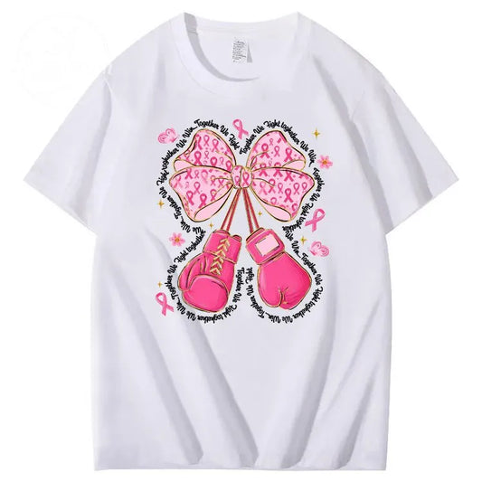 In October Breast Cancer Pattern100% Cotton T-Shirt