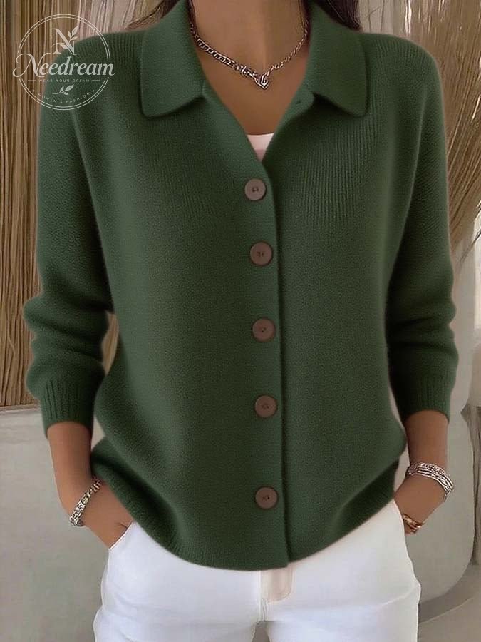Women's Multicolor Lapel Cardigan