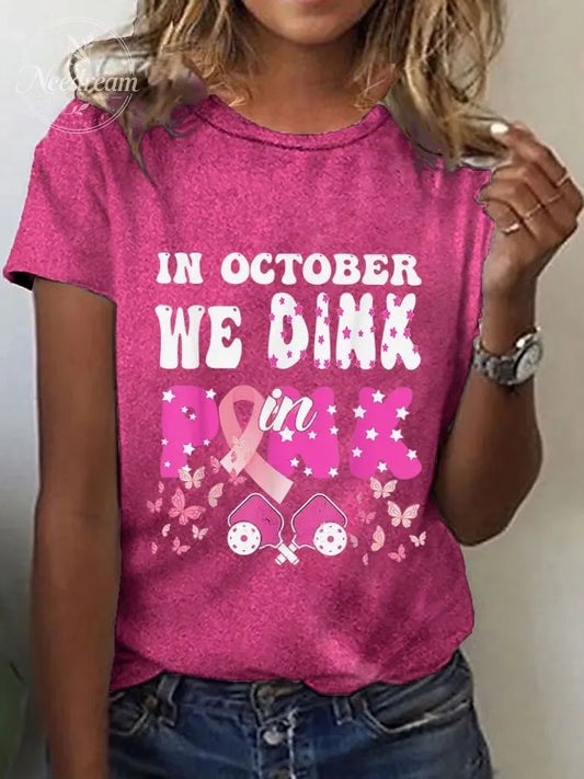 Women's In October We Dink Pink Tee