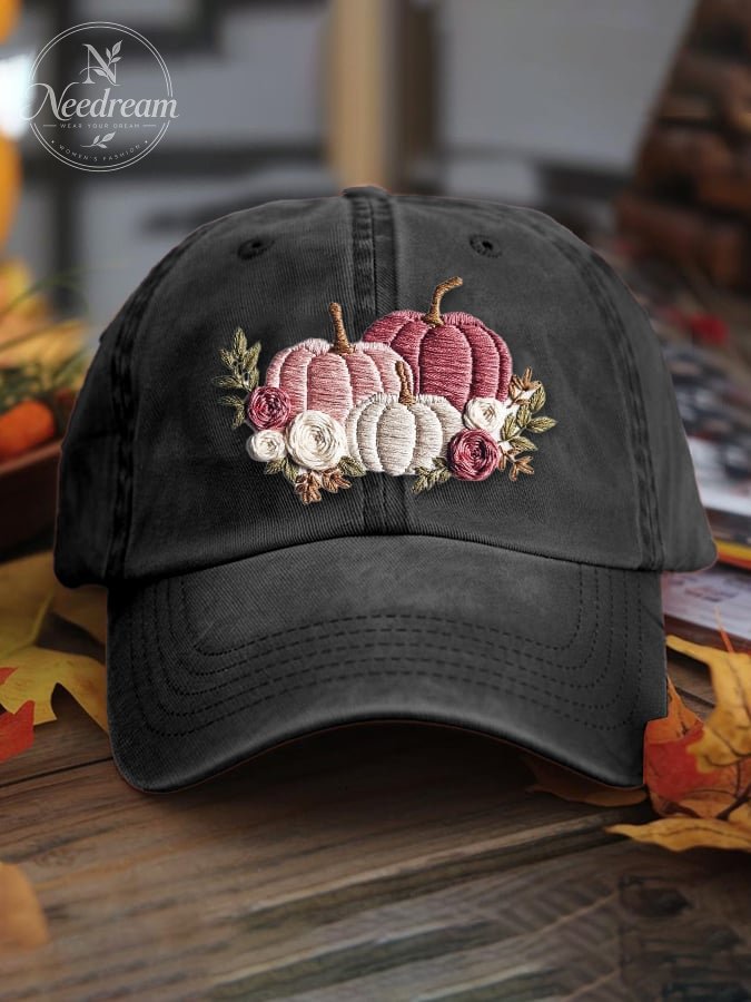 Women's casual pink pumpkin hat