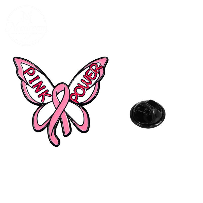 AIDS Promotion Commemorative Badge Pink Ribbon Breast Brooch