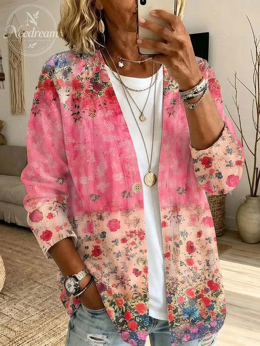 Women's Casual Long-Sleeve Button-Front Cardigan