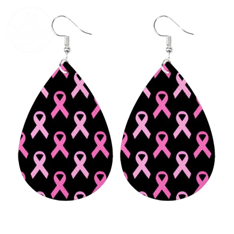 Caring For AIDS Pink Water Drop Earrings