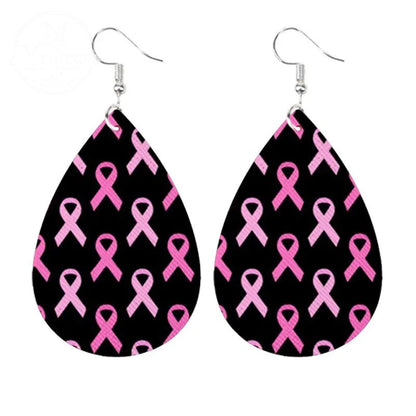 Caring For AIDS Pink Water Drop Earrings