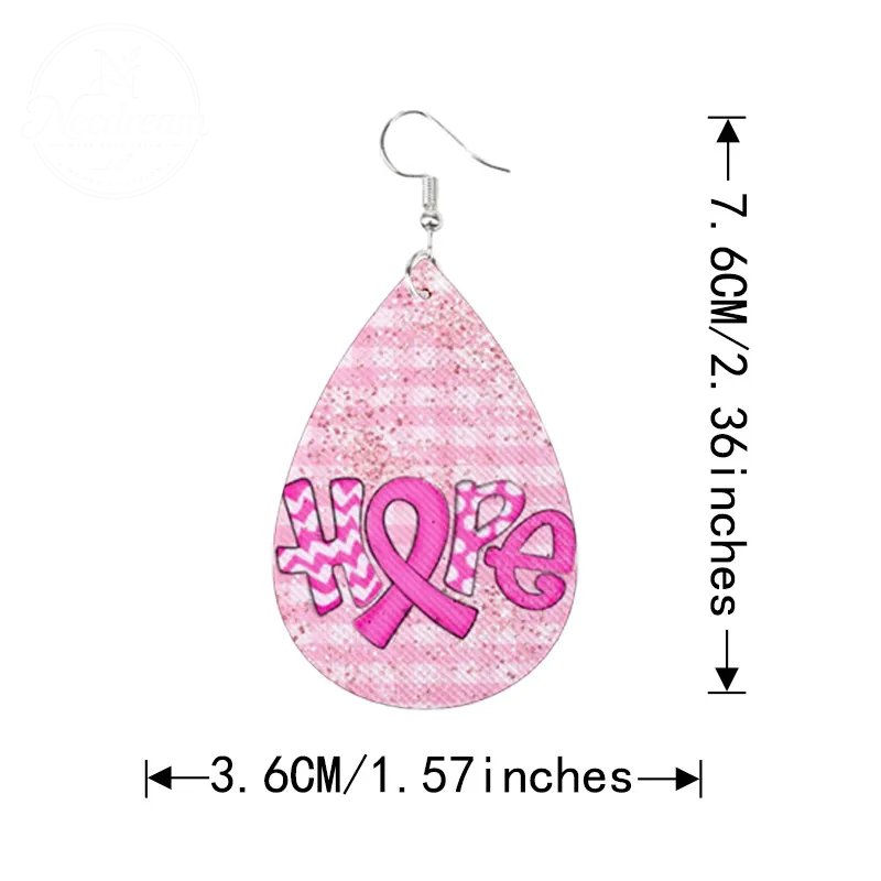 Caring For AIDS Pink Water Drop Earrings
