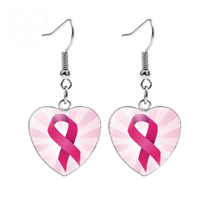 AIDS Breast Prevention Badge Earrings