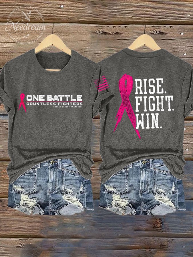 Women'S Breast Cancer Print Short Sleeve T-Shirt