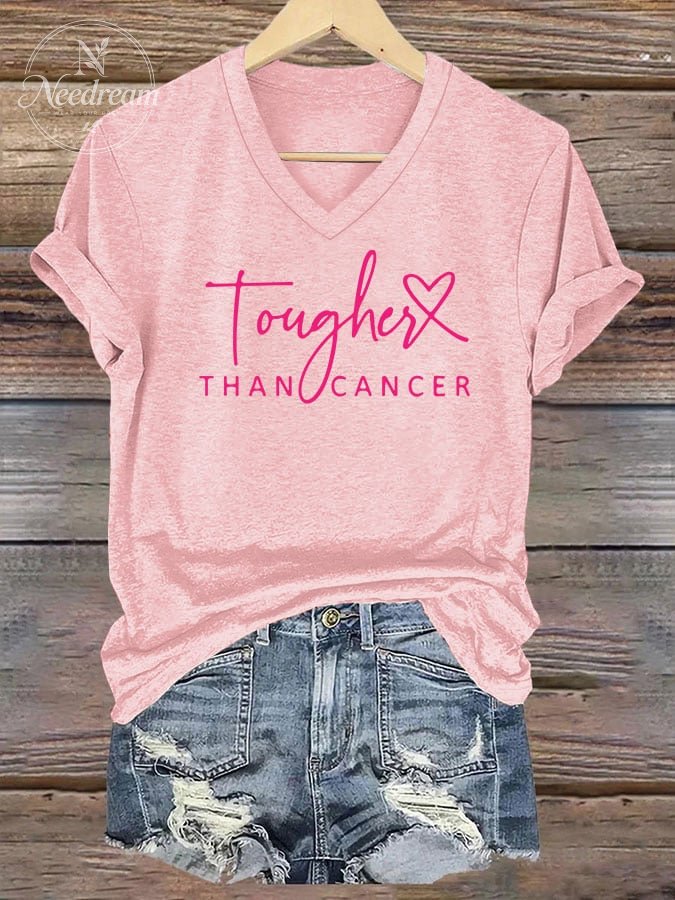 Women's Breast Cancer Printed Short Sleeve T-shirt