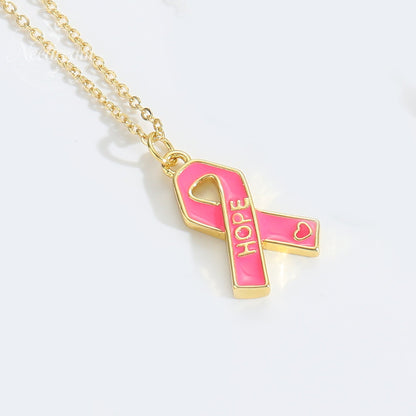 Breast Logo Pink Scarf Shaped Necklace