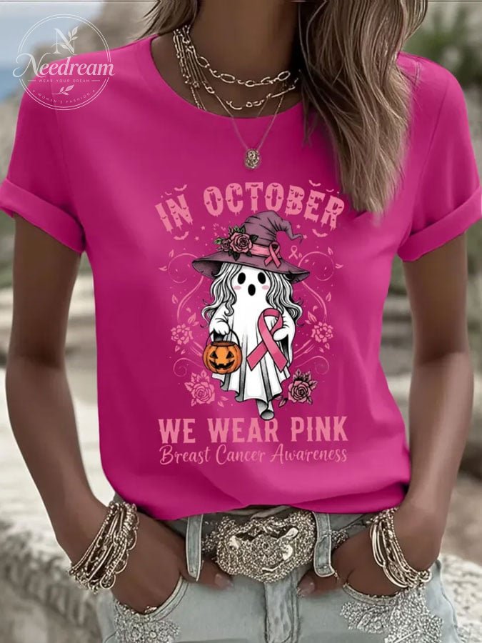 Women's  Breast Cancer Print T-Shirt
