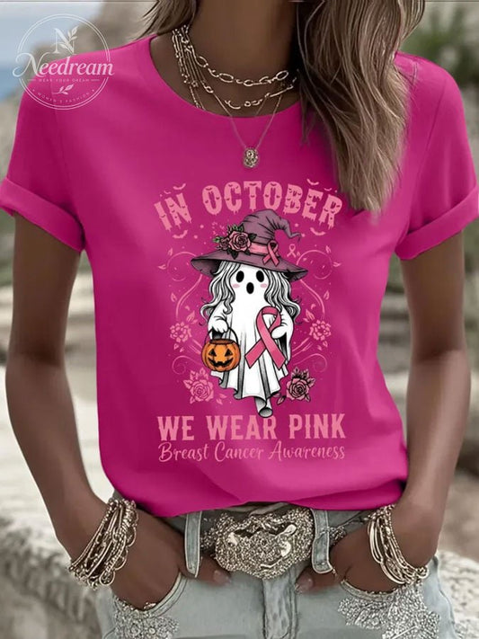 Women's  Breast Cancer Print T-Shirt