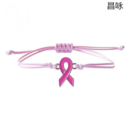 Bracelet Care For Women's Health Love Milk Day Hand Woven Hand Rope Pink Ribbon Bracelet