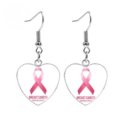 AIDS Breast Prevention Badge Earrings