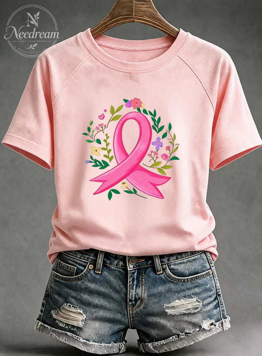 Women'S Breast Cancer Awareness Cotton T-Shirts