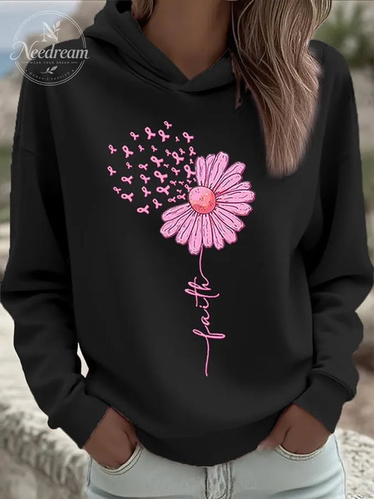 Women's Breast Cancer Faith Print Sweatshirt