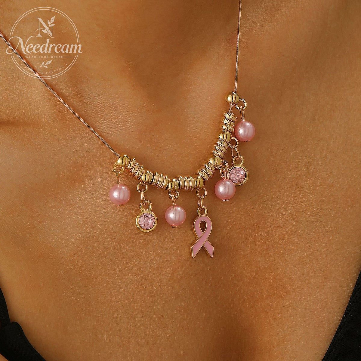 AIDS Breast Prevention Badge Necklace