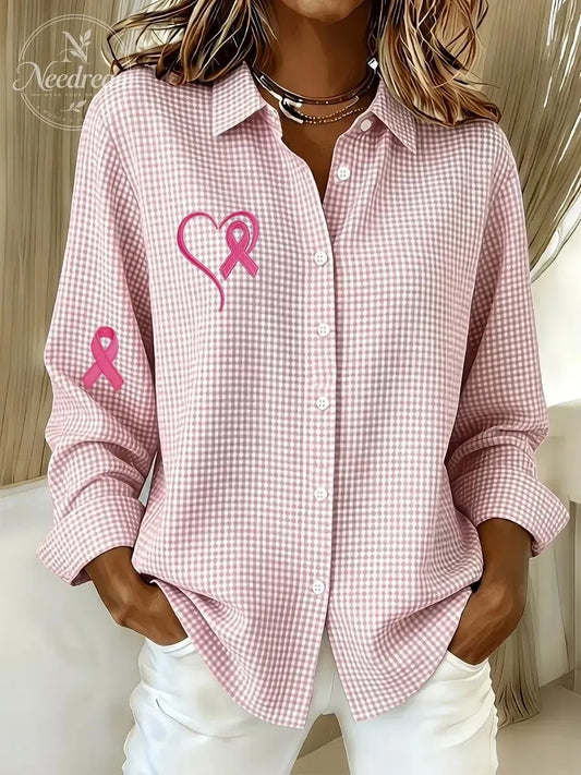 New Arrival🔥 Women's Casual Gingham Long Sleeve Button Down Shirt