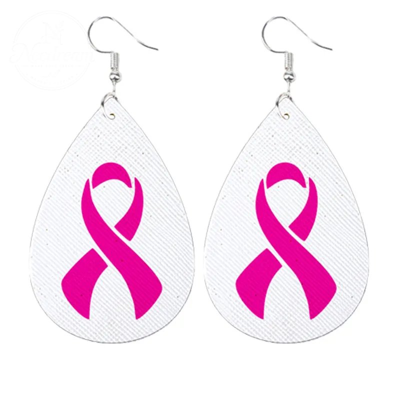 Caring For AIDS Pink Water Drop Earrings