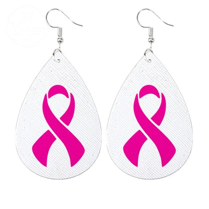 Caring For AIDS Pink Water Drop Earrings