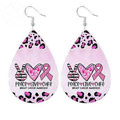 Caring For AIDS Pink Water Drop Earrings
