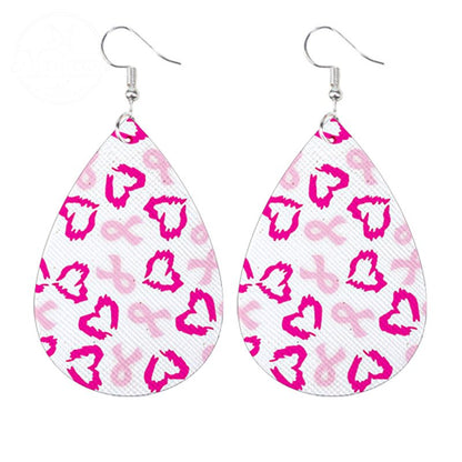 Caring For AIDS Pink Water Drop Earrings