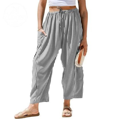 Women's Wide Leg Gingham Striped Plaid Pants