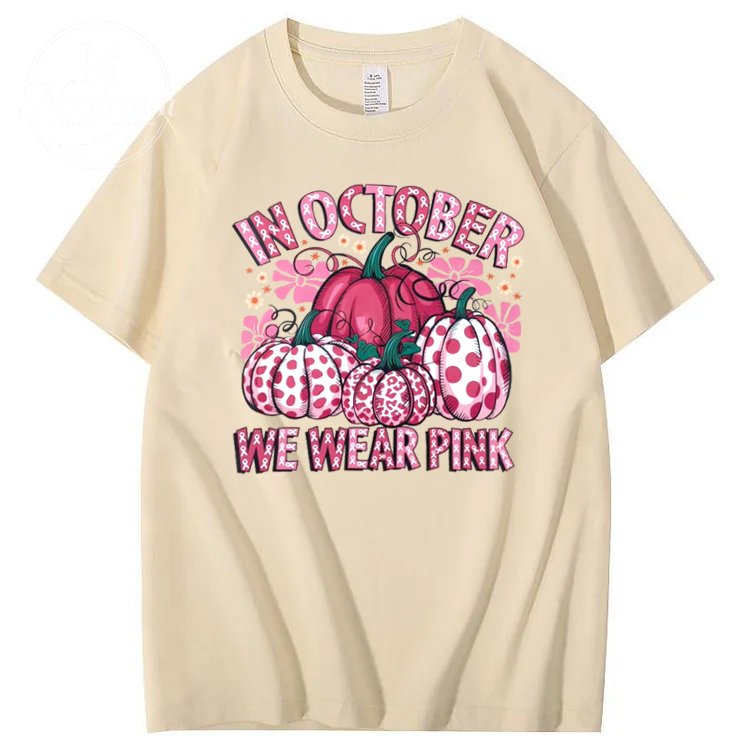 In October We Wear Pink Pattern100% Cotton T-Shirt