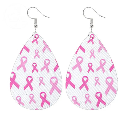 Caring For AIDS Pink Water Drop Earrings