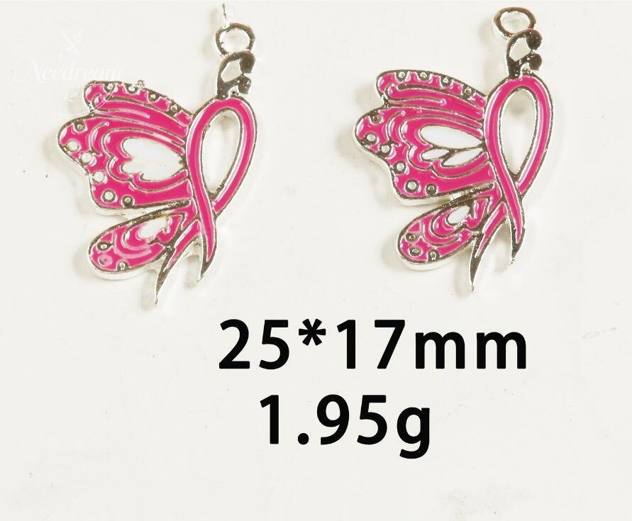 Breast Cancer Awareness Warrior Pink Alloy Pendant Accessory(Two Pack)