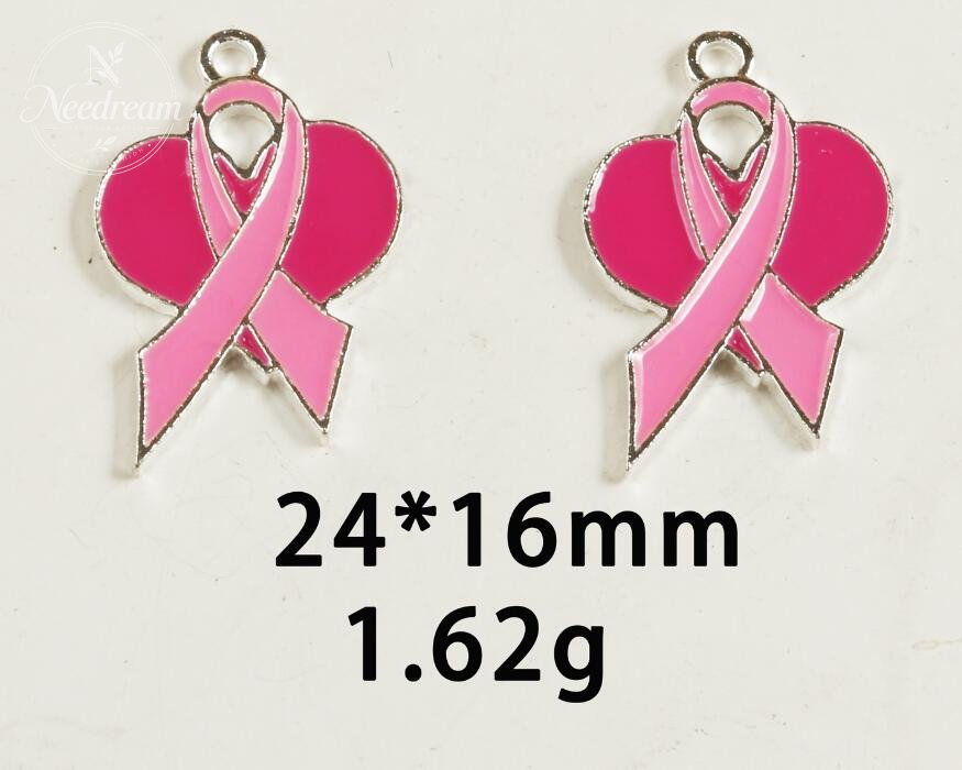 Breast Cancer Awareness Warrior Pink Alloy Pendant Accessory(Two Pack)