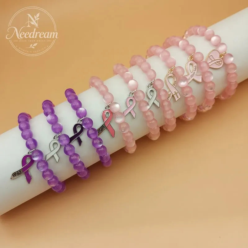 Faith, Hope, Care For Women'S Health, Pink Ribbon Bracelet