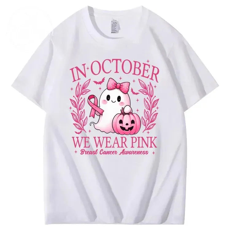 In October We Wear Pink Pattern100% Cotton T-Shirt