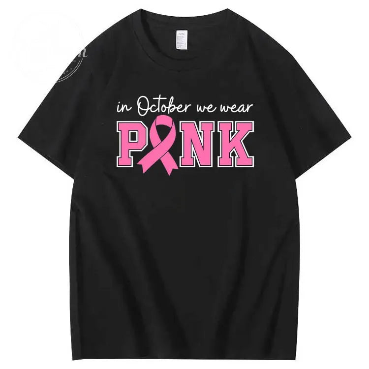 In October We Wear Pink Pattern100% Cotton T-Shirt