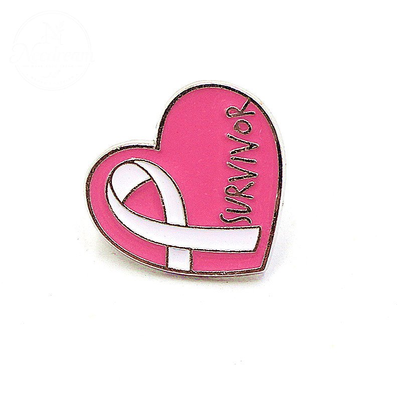 Milk Day Jewelry Love Ribbon Alloy Drip Oil Brooch