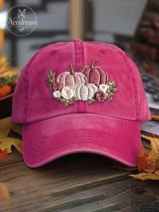 Women's casual pink pumpkin hat
