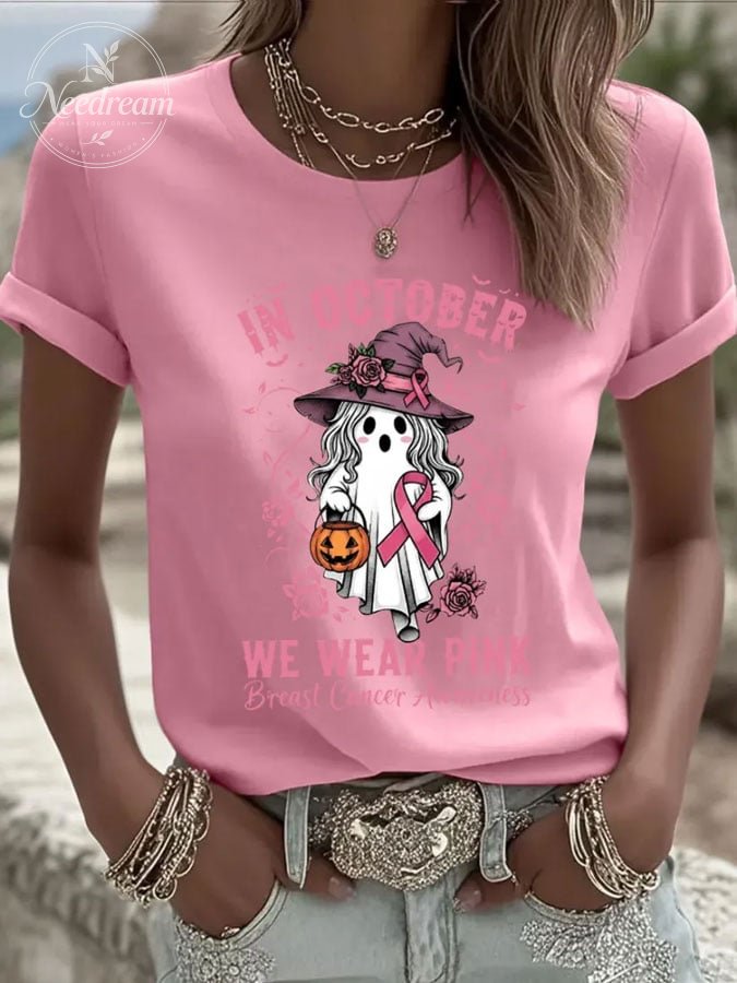 Women's  Breast Cancer Print T-Shirt