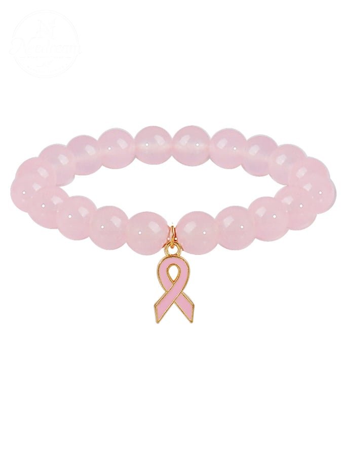 Women's Breast Cancer Awareness Natural Crystal Bracelet
