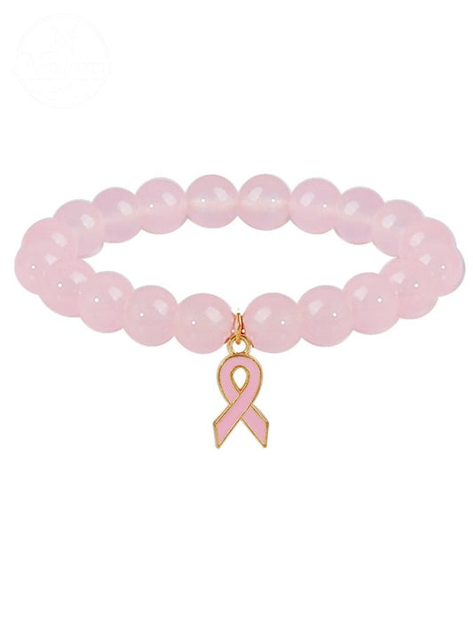 Women's Breast Cancer Awareness Natural Crystal Bracelet