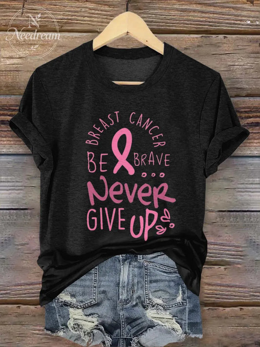 Breast Cancer Awareness Month Pink Print T-Shirt