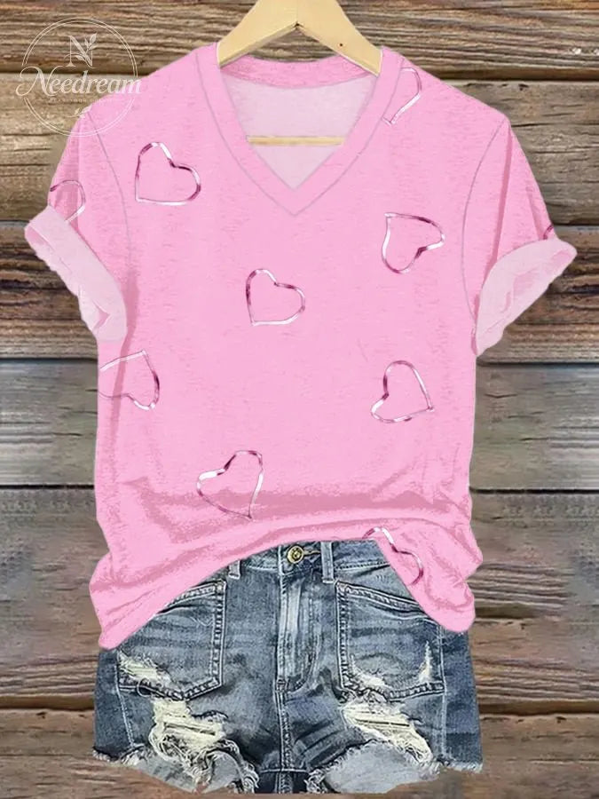 Women's Breast Cancer Awareness Print Casual T-Shirt