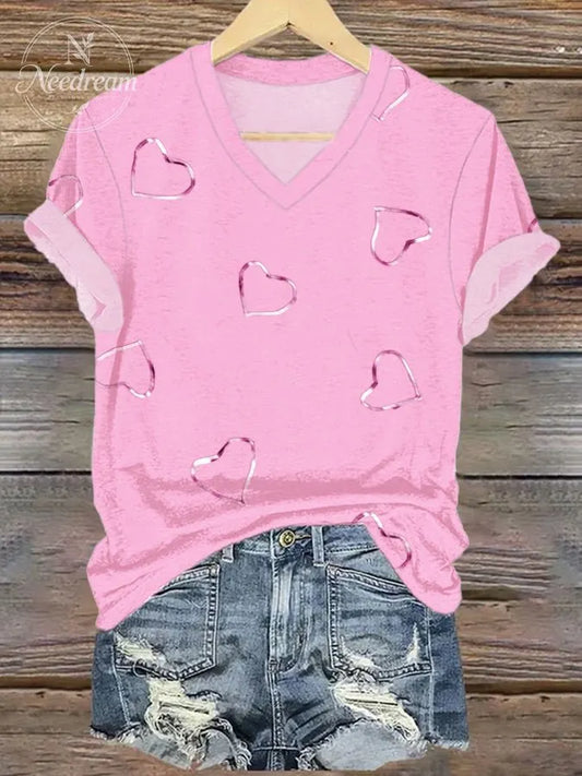 Women's Breast Cancer Awareness Print Casual T-Shirt