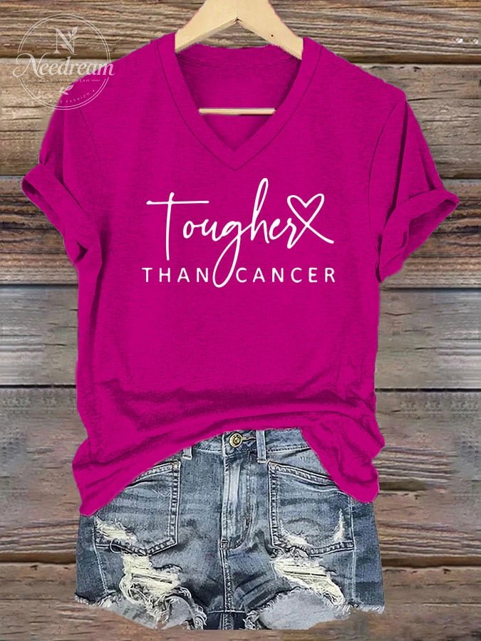 Women's Breast Cancer Printed Short Sleeve T-shirt